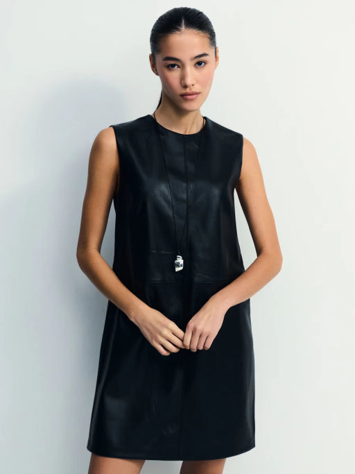 Платье миди из искусственной кожи / Zarina