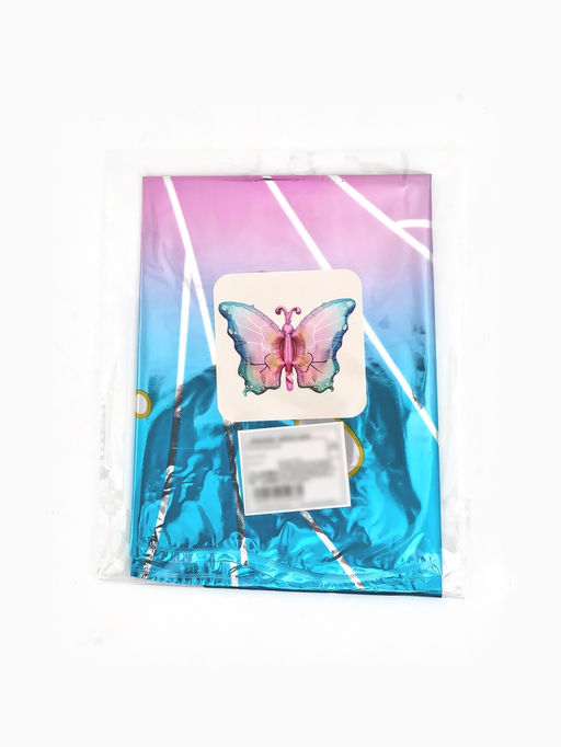 Цена за 2 шт. Воздушный шар фольгированный 32" «Бабочка» цвет голубой металлик