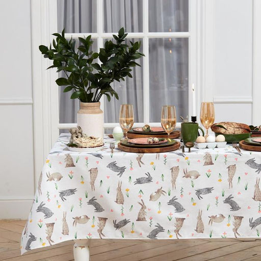 Скатерть пасхальная, Доляна Fluffy bunnies 220х144 см, 100% хлопок, 164 г/м2  фото 14