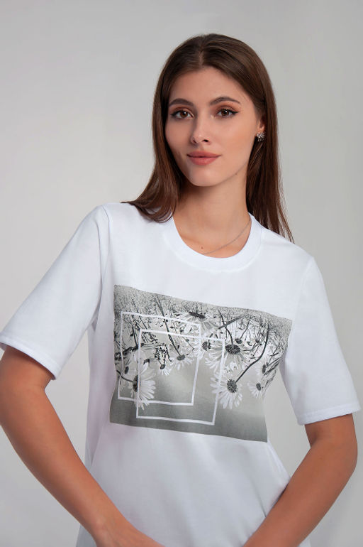 Арт. 3199 Футболка женская 44-52 (5 шт) Цвет:белый - Калинка фото 18