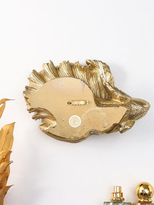 Панно интерьерное полистоун "Средняя золотая рыбка. Вуалехвост" 21,7х14,2х8 см