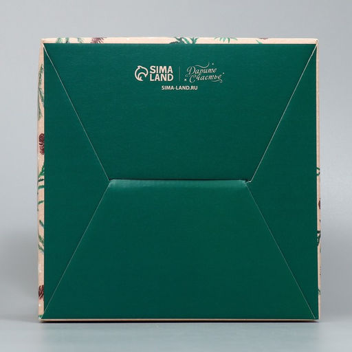 Цена за 5 шт. Коробка кондитерская с окном, сундук, «С Новым годом!» 20×20×20 см