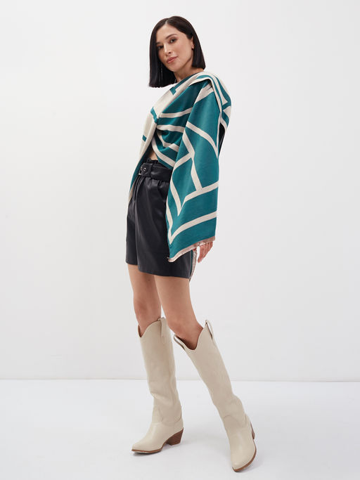 В составе шерсть и кашемир! теплый двусторонний палантин - Tantino фото 4