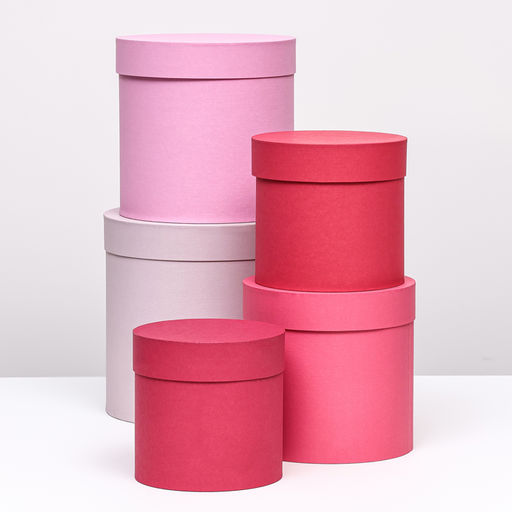 Набор коробок 5в1 Розовая палитра, 23 х 23см - 15 х 15см