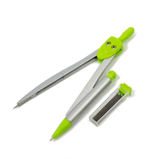 Циркуль металлический в пластиковом пенале, с запасными грифелями - Calligrata фото 2