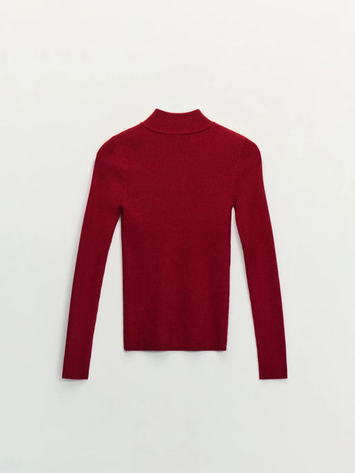 Джемпер в рубчик с молнией / Zarina  фото 8