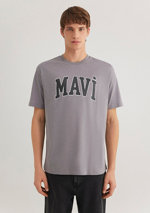 Mavi Logo Bask?l? Gri Tisort фото 4