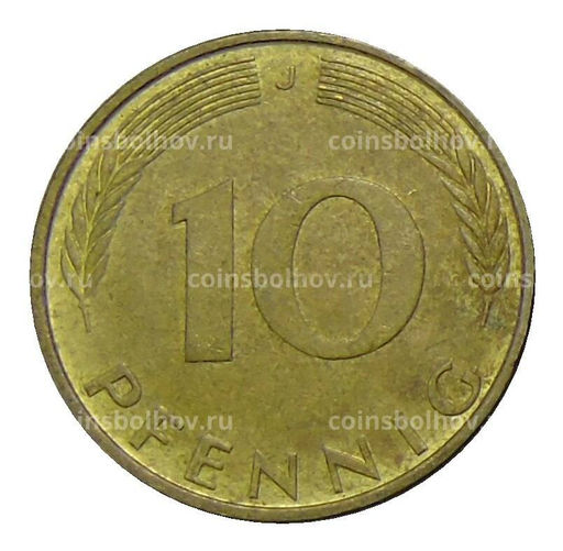 Монета 10 пфеннигов 1971 года J Германия