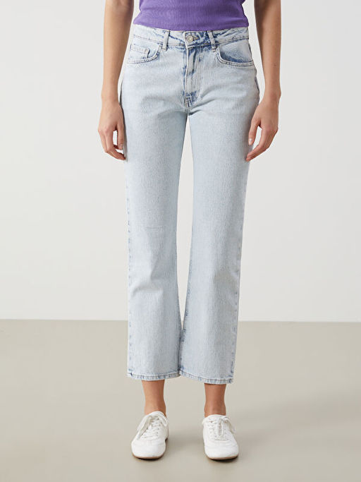 Straight Fit Kad?n Jean Pantolon