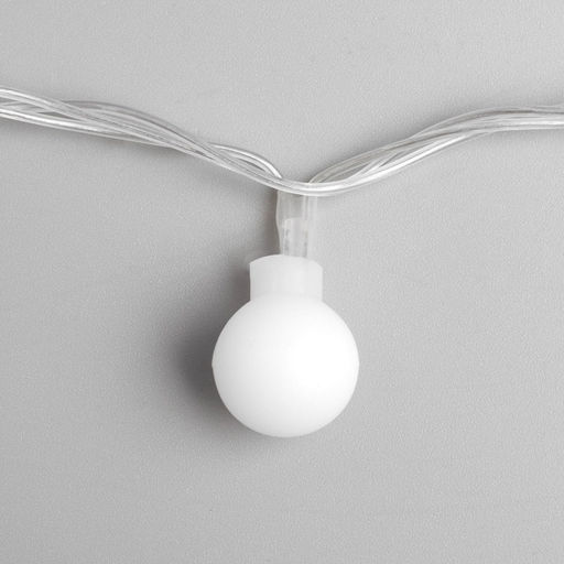 Гирлянда Нить 5 м с насадками Шарики белые, IP20, прозрачная нить, 20 LED, свечение мульти (RG/RB), мигание, 220 В - Luazon lighting фото 3