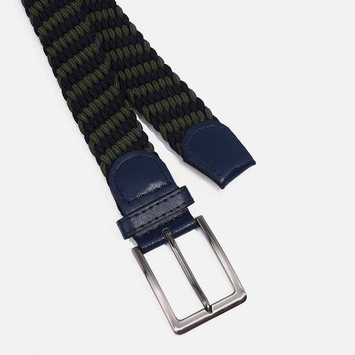 Ремень, ширина 3.5 см, резинка, пряжка металл, цвет хаки/синий - Simaland фото 2