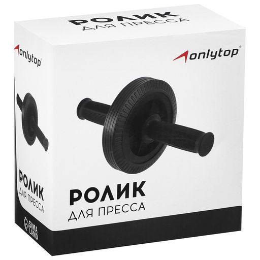 Ролик для пресса ONLYTOP, 27×14 см, с ковриком, цвет чёрный