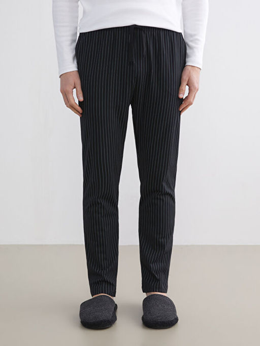 Standart Kal?p ?izgili Erkek Pijama Alt?