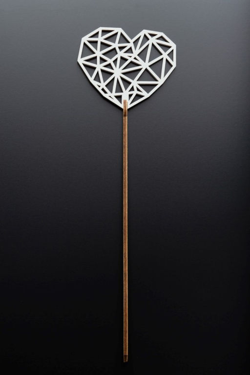 Топпер 5 шт "Сердце" №50, белый, фанера (80*66*4 мм)