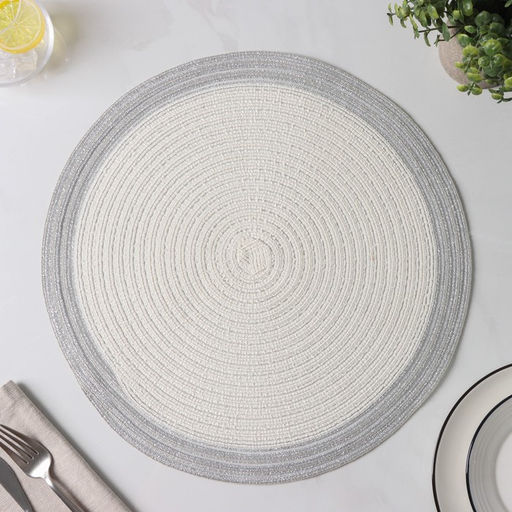 Цена за 10 шт. Салфетка сервировочная на стол Доляна Лана, d=38 см, цвет белый  фото 3