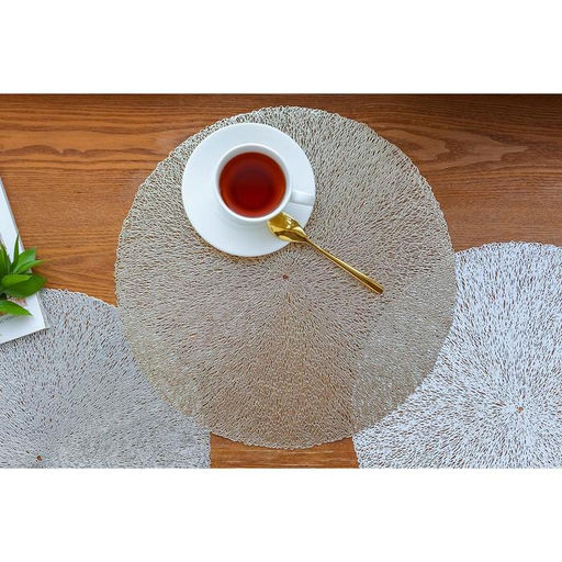 Набор салфеток сервировочных на стол Доляна Соломка, d=38 см, 4 шт, цвет золото  фото 13