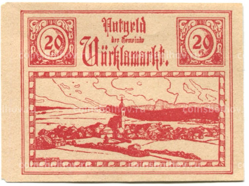 20 геллеров 1920 года Австрия Фёлькермаркт(нотгельд)
