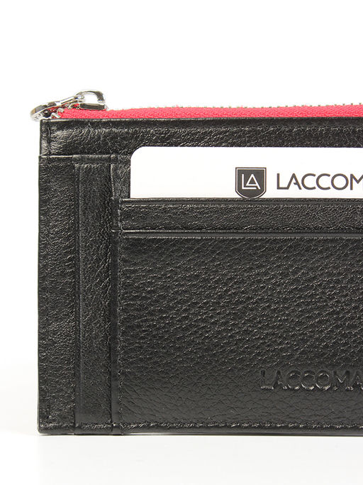 LACCOMA кредитница LA-6999-черный-красный натуральная кожа фото 3