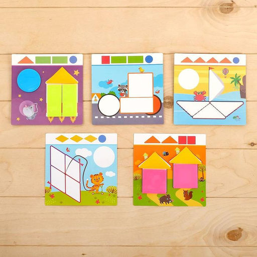 Развивающий набор с пластиковыми фигурами Геометрическая мозайка, в пакете - Iq-zabiaka фото 2