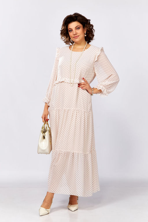 Платье LADY SECRET 25301 пудра/горох