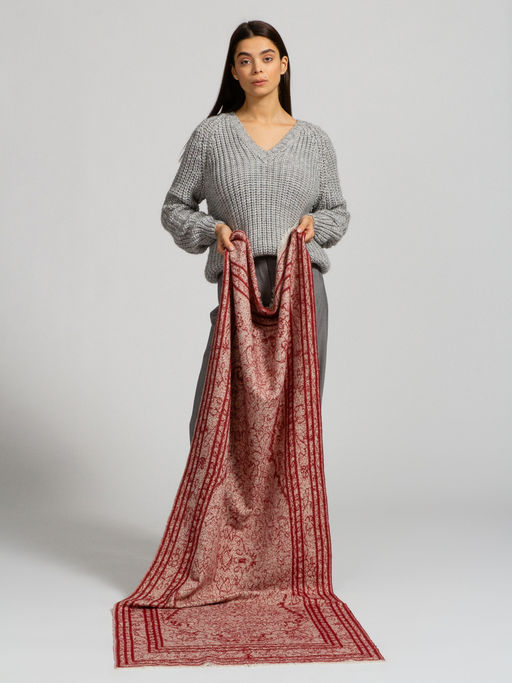 в составе шерсть Теплый, мягкий двусторонний палантин. - Tantino фото 4