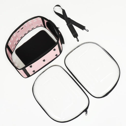 Переноска для животных прозрачная, 42*32*28 см, розовая - Пижон фото 14