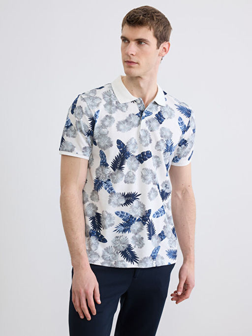 Polo Yaka Desenli Pike Erkek Ti??rt