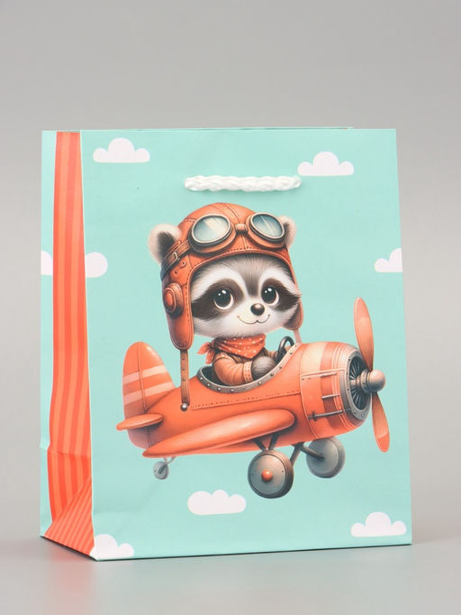 Цена за 4 шт. Пакет подарочный ламинированный «В полете» 11.5×14.5×6.5 см