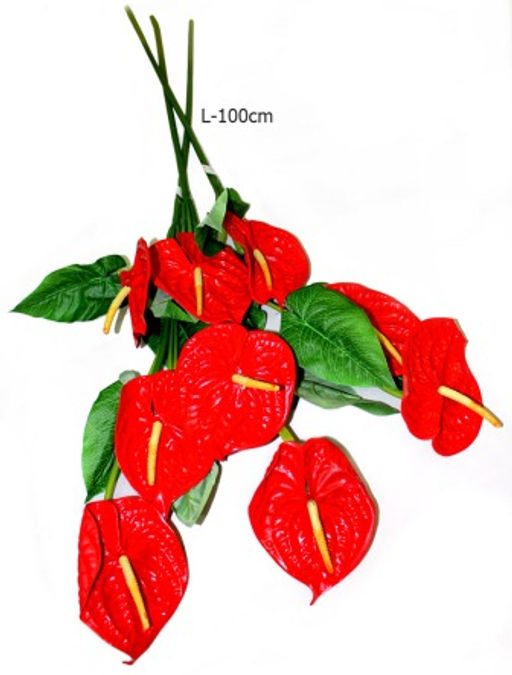 Цветок искусственный Антуриум 3 цветка / W330-4 /уп 90/180/ - Галеонтрейд фото 2