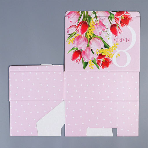 Цена за 2 шт. Коробка подарочная сборная, упаковка, 8 марта, 26?19?10 см