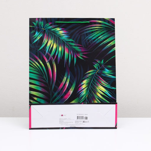 Пакет подарочный Пальма в неоне 33 х 42,5 х 10 см - Simaland фото 2