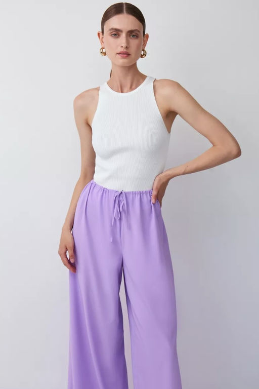 Брюки широкие из вискозы на кулиске - Mollis фото 2