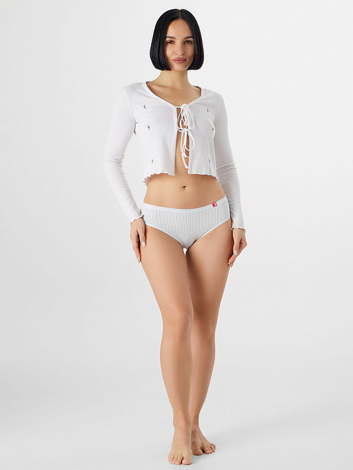 Цена за 2 штуки! Трусы классические женские голубые в клетку - Mark formelle фото 6