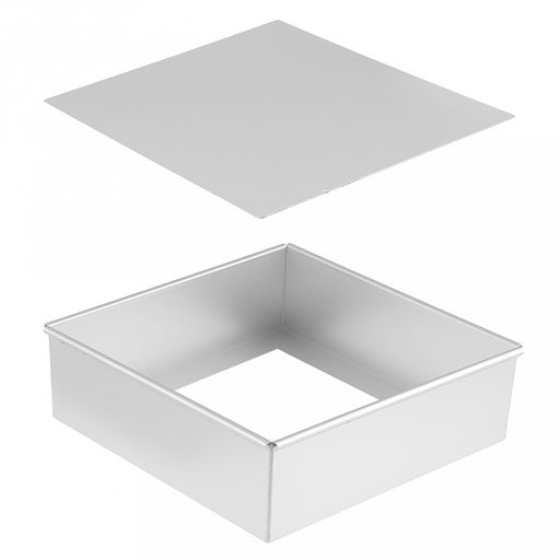 Форма для выпечки алюминиевая "Мастер" 25,4х25,4х8см, s1,2мм, съемное дно, загнутый край, в коробке (Китай)