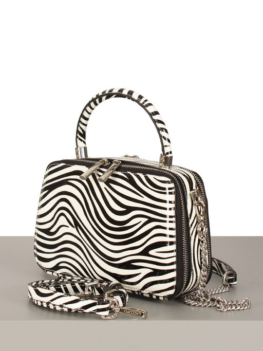 LACCOMA сумка НИM356-зебра натуральная кожа хлопок