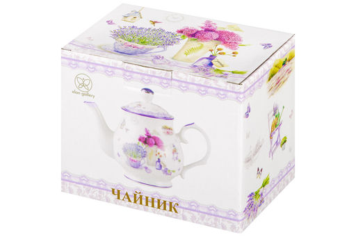 Чайник 380 мл 17*10*12 см "Лаванда" фарфор NEW BONE CHINA