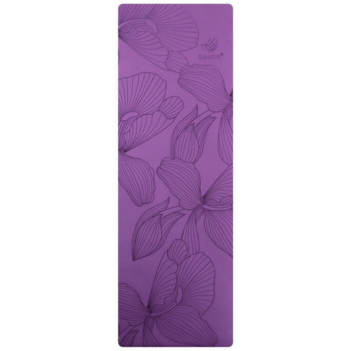 Коврик для йоги Sangh Flowers, 183х61х0,6 см, цвет фиолетовый  фото 5