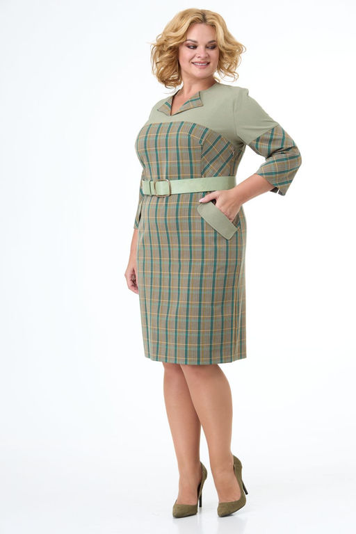 Платье ANELLI 1069 зеленый  фото 3