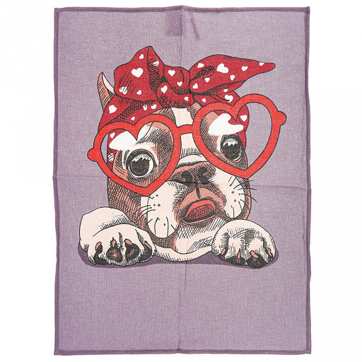 Полотенце кухонное 50х60см "Влюблен", рогожка, хлопок 156г/м2, без упаковки, "Домашняя мода" (Россия)