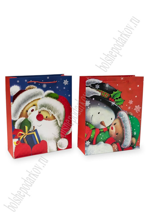 Пакет Новогодний 26*32*10 см (12 шт) SF-7569, микс №30 - Больше подарков фото 3
