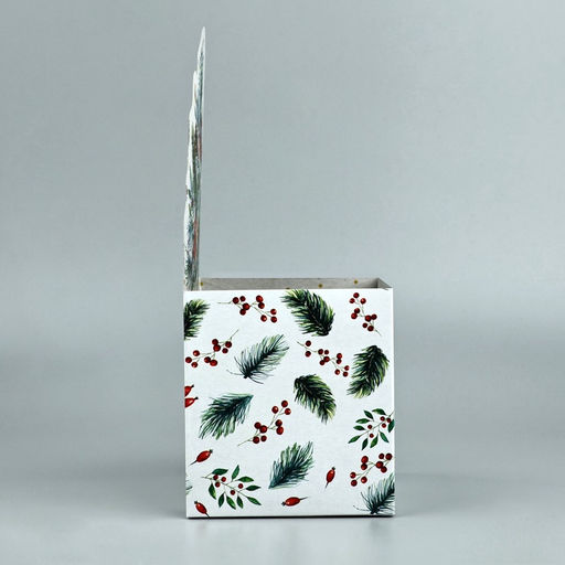 Коробка для мини-букетов С новым годом, снегири, 12 х 17 х 10 см - Дарите счастье фото 10