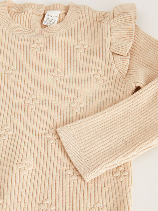 Bisiklet Yaka Yumu?ak Dokulu K?z Bebek Triko Kazak - Waikiki фото 3