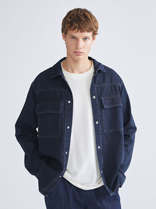 Rahat Kal?p Uzun Kollu Erkek Jean G?mlek