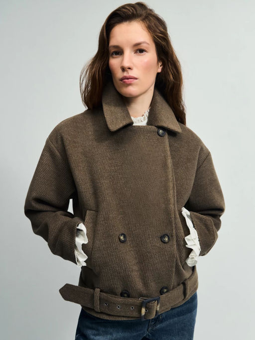 Полупальто с ремнем / Zarina  фото 9