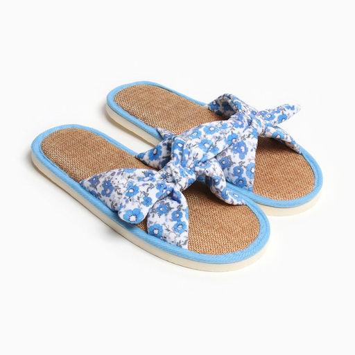 Тапочки женские с открытым носом Smile of Milady, размер 36-37, голубые