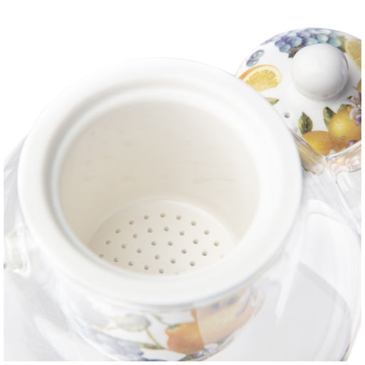 ЧАЙНИК СТЕКЛЯННЫЙ С СИТОМ LEFARD ФРУКТЫ 500 МЛ