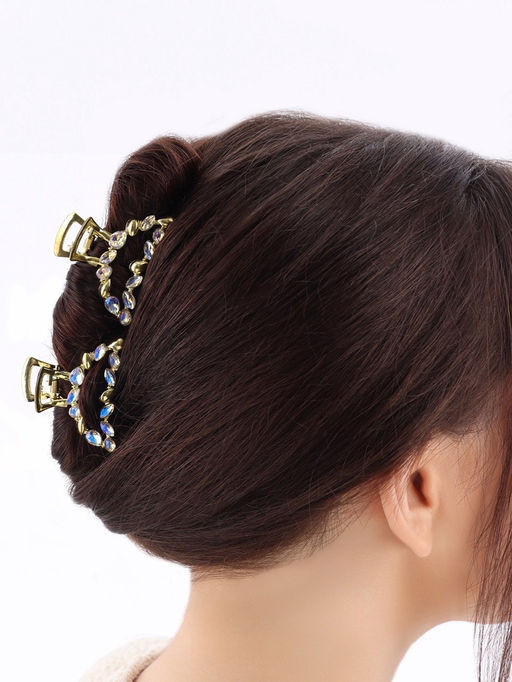 Цена за 6 шт. Крабик для волос «Кэли», дуга, 5 см, золото