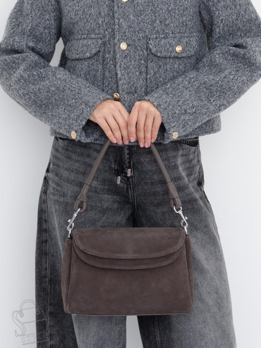 Сумка женская кожаная 0037VG gray Vitelli Grassi