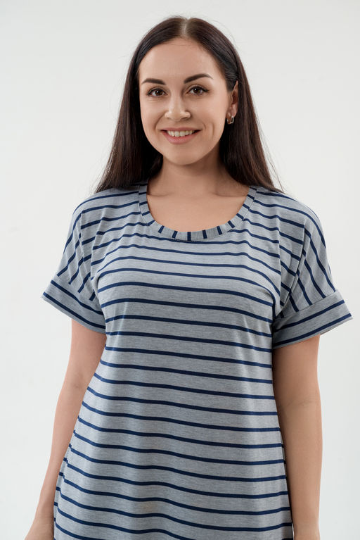 Туника женская из вискозы Полоса серо-черный - Амадэль фото 10