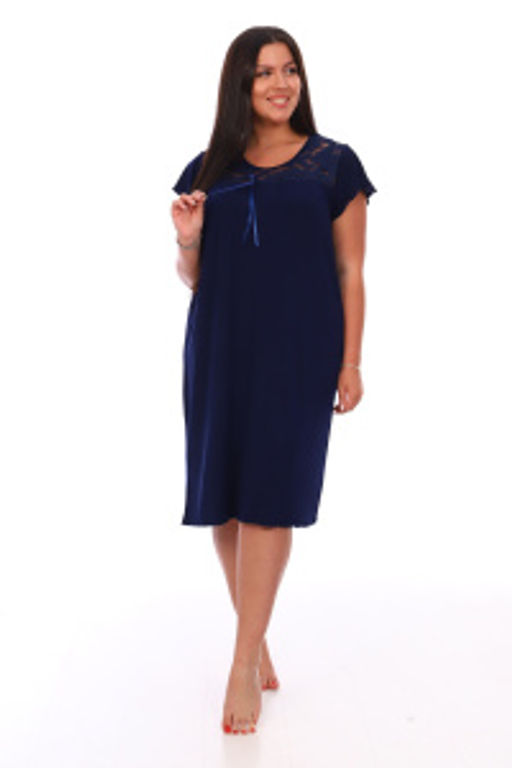 001 Ночная сорочка "темно-синий"